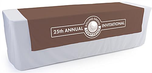 This Brown Printed Table Runner Is a Nice Way to Elevate Your Farmers Market Booth Brown printed table runner with overall length of 80 inches