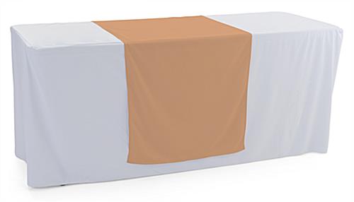 This Beige Table Runner Is Great for Craft Fairs Beige table runner with hemmed edge