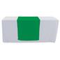 Kelly green table runner with hemmed edge