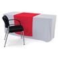 Red printed table runner with machine washable material
