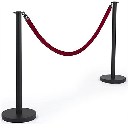 Queue Pole with Red Velvet Rope for Events Elegant Queue Pole with Red Velvet Rope