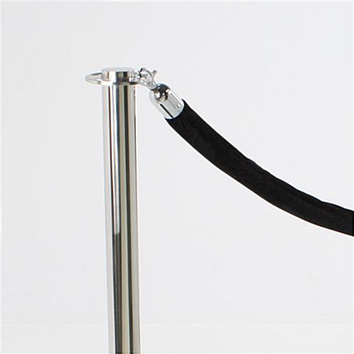 Stanchion: Includes (2) Chrome Flat-Top Posts & (1) Black Rope QueuePole Post & Rope Line Stanchion