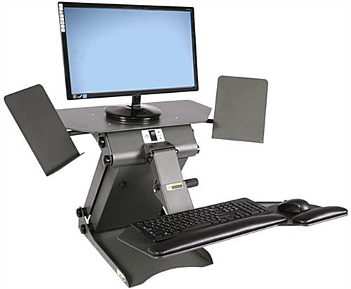 Black All-In-One Standing Workstation All-In-One Standing Workstation, 2 Additional Surfaces