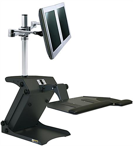 Dual Monitor Standing Desk, Keyboard & Mouse Tray Dual Monitor Standing Desk with Electric Adjustment