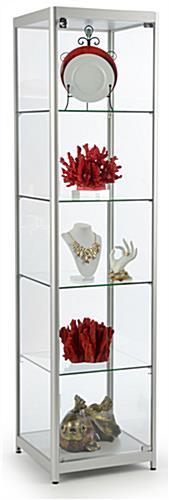 Propped Silver Knock Down Tower Showcase Propped Silver Knock Down Tower Showcase