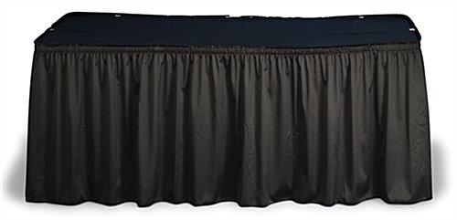 Black Table Skirt, Topper and Edge Clips table skirt