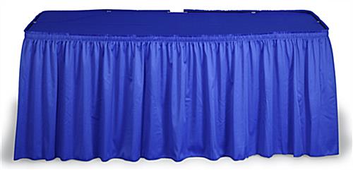 210 x 29-Inch, Royal Blue Banquet Table Kit For Covering 6 or 8-Foot Tables Royal Blue Shirred Table Skirt For 6' And 8' Tables