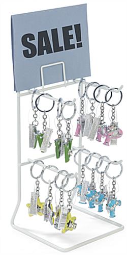 White Keychain Display Rack for Hanging Merchandise White Keychain Display Rack