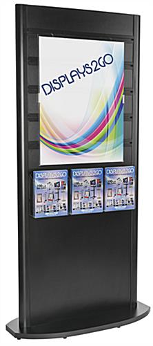 Nude View of Slatwall Kiosk with Magazine Pockets Black Slatwall Kiosk with Magazine Pockets