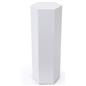 Hexagonal display pedestal with floor standing placement style