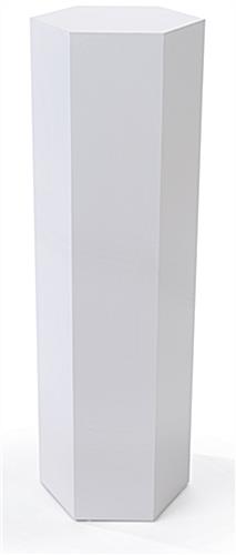 This Hexagonal Display Pedestal Will Quickly Modernize Your Museum Exhibits Hexagonal display pedestal with laminated white particle board build