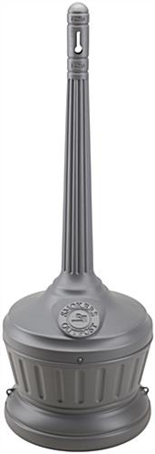 Nude View of Gray Cigarette Receptacle Gray Cigarette Receptacle with Steel Lift-Out Pail