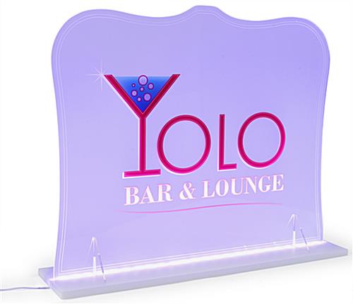 This Edge Lit Acrylic Sign Is a Creative Signage Solution That Will Grab Passersby Attention Effortlessly Edge lit acrylic sign with LED illumination