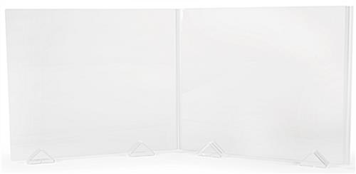 This Expandable Acrylic Sneeze Shield Kit Allows You to Purchase Multiple Units for a Completely Customized Protective Barrier Configuration Expandable acrylic sneeze shield kit with 28 inch tall and 32 inch wide panels