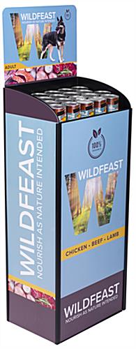 Custom Beverage Display Stand Includes Grooves Along Edges to Hold Graphics in Place Custom beverage display stand with 25 pound maximum weight capacity