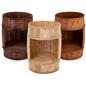 Bourbon barrel display case with three color options