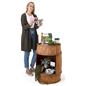 Bourbon barrel display case with overall height of 30.5 inches