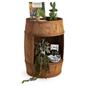 Bourbon barrel display case with light brown stain