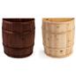 Split half barrel display in natural or dark brown