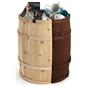 Split half barrel display made of durable cedar