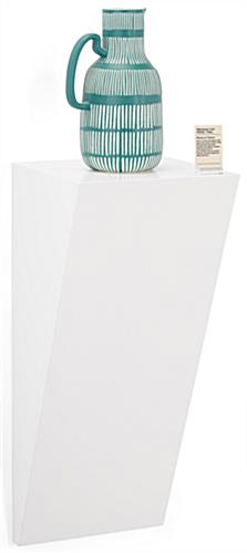 This Wedge Pedestal Shelf Is a Minimalistic Display Solution for Your Department Store Wedge pedestal shelf with laminated finish