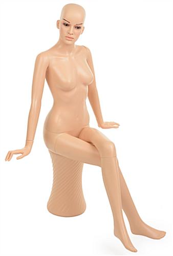 Sitting Female Mannequin with Fleshtone Base Sitting Female Mannequin