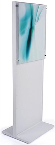 White Poster Stand with Area for Graphic White Poster Stand with Removable Standoffs