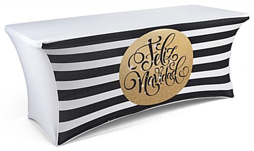 Feliz Navidad Stretch 6' Preprinted Table Cover Creates a Memorable Shopping Experience feliz navidad stretch 6' preprinted table cover with modern design
