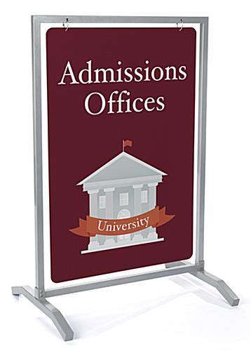 24x36 Custom Swinging Silver Sidewalk Hanger Sign with UV Printing UV printed 24x36 custom swinging silver sidewalk hanger sign