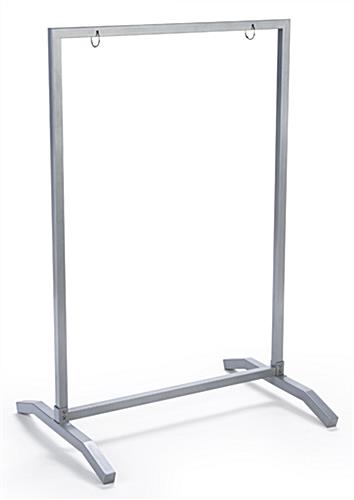 Metal 24x36 Silver Swinging Sidewalk Hanging Frame Metal build 24x36 silver swinging sidewalk hanging frame