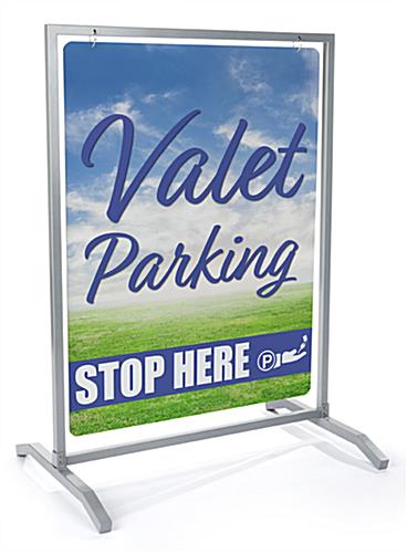 30x40 Custom Silver Sidewalk Hanging Sign with UV Printing UV printed 30x40 custom silver sidewalk hanging sign