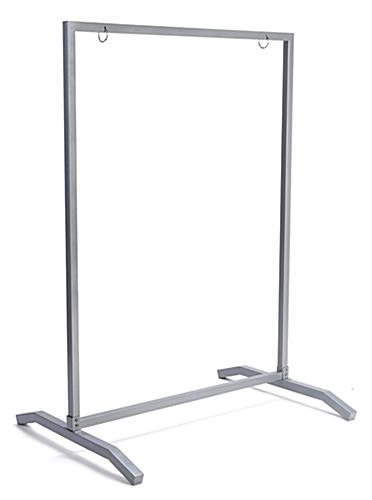 30x40 Swinging Silver Metal Sidewalk Sign Holder with Weighted Base Weighted 30x40 swinging silver metal sidewalk sign holder