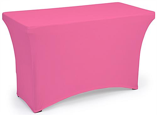 These Rectangle Fitted Spandex Table Covers Is Great for Trade Show Events Pink fitted spandex table covers