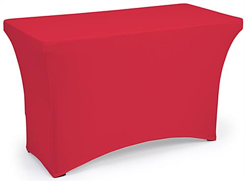 Trade Shows are the Perfect Use for These Fitted Spandex Table Covers Red fitted spandex table covers