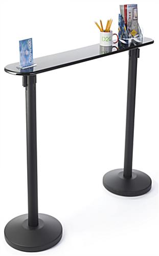 Writing Table with Retractable 2 Stanchions and Display Space Writing Table with Retractable 2 Stanchions for Commercial Use