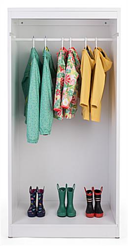 Open Retail Garment Armoire Display with 1 Removable Hanging Rail Open retail garment armoire display with removable hanging rail