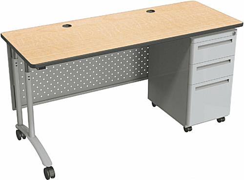 Nude View of Adjustable Height Office Desk Maple Adjustable Height Office Desk