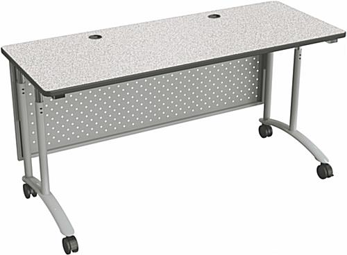 Nude View of Standing Computer Table Gray Standing Computer Table