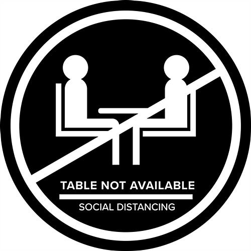Black Social Distance Table Markers – Ideal for Creating Physical Separation Black social distance table markers with spill-proof material