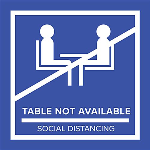 Blue No Seating Table Sticker – Ideal for Restaurant Spacing Blue removable no seating table sticker