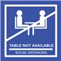 Blue removable no seating table sticker