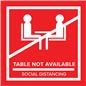 Red removable no seating table sticker