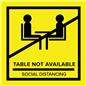 Yellow removable no seating table sticker