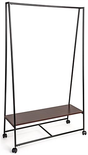 Pipe A-Frame Clothes Rack with Wood Shelf Pipe A-Frame Clothes Rack with Wood Shelf