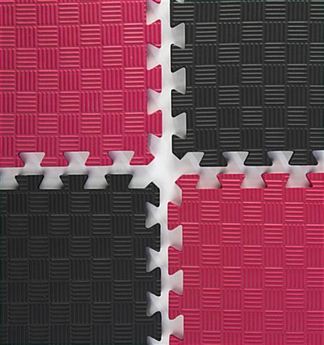 Red & Black Mix and Match Trade Show Mats - Jigsaw Style Tiles Red & Black Mix and Match Trade Show Mats - Jigsaw Style Tiles