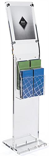 10-1/2 x 47-1/2 x 12-Inch, Clear Acrylic Literature Stand With Adjustable Brochure Pockets Catalog Rack: Acrylic w/2-Tiered Adjustable Pocket