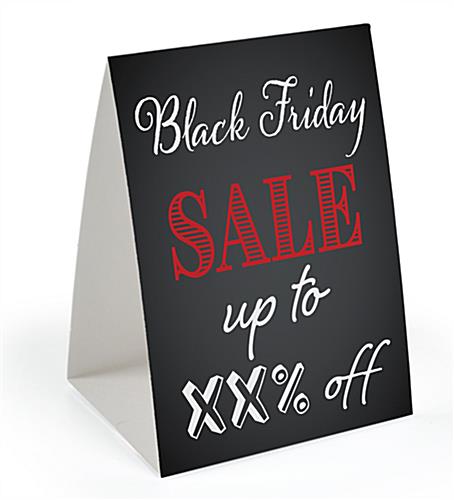 Spruce Up a Retail Display with this Promotional “Black Friday” Table Tent Promotional “Black Friday” table tent with double-sided design