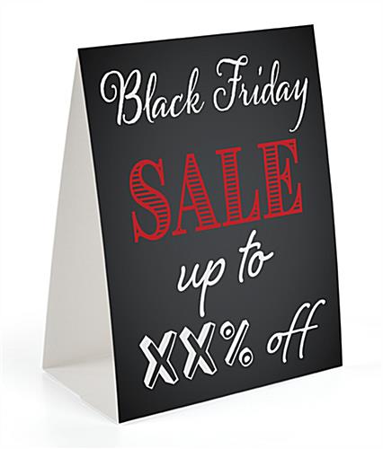 Spruce Up a Retail Display with this Table Tent for “Black Friday” Table tent for “Black Friday” with personalized sale percentage