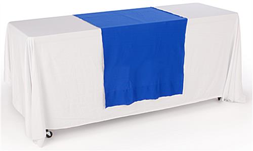 This blue plain table runner is 30 inches wide plain table runner