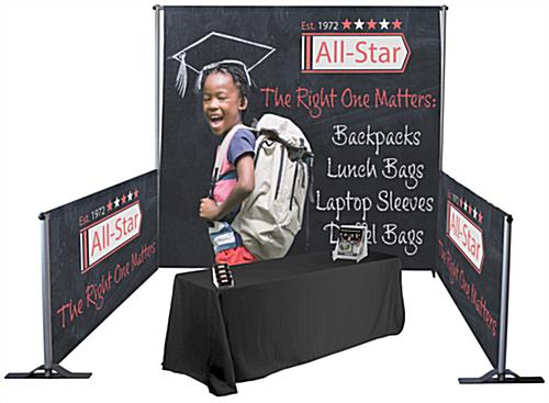 Easily Transport this Custom Pipe and Drape Booth Kit Custom pipe and drape booth kit with large format graphics